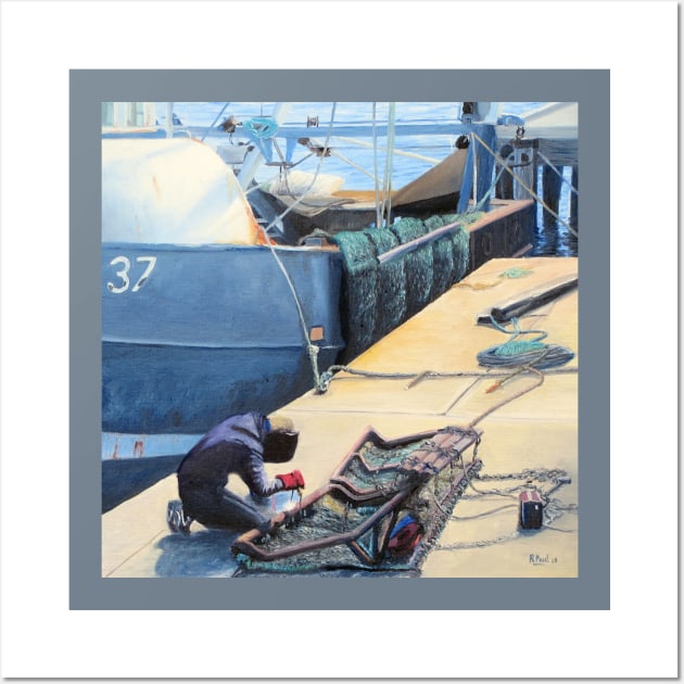 Boat Repairs - Weymouth Harbour Wall Art by richardpaul